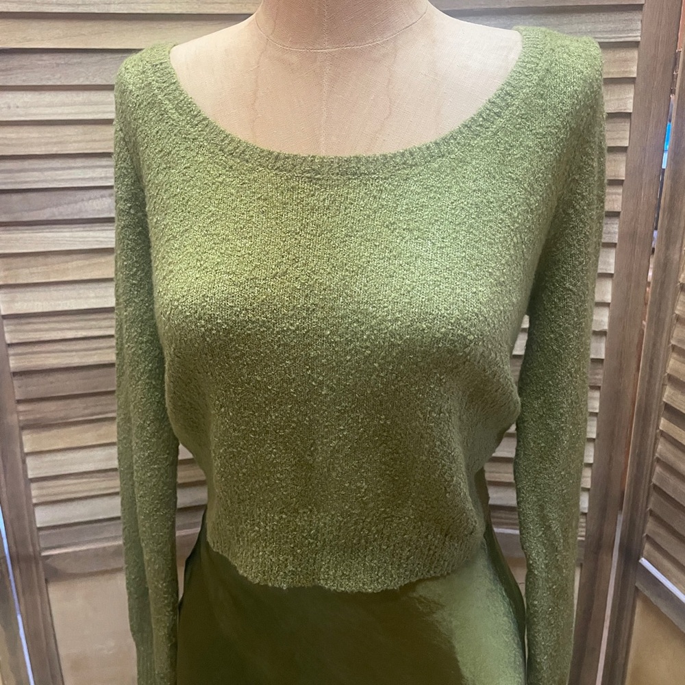OPEN EDIT CROP SWEATER
